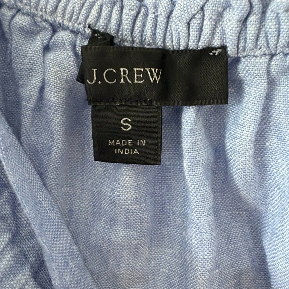 J. Crew Tie-shoulder Chambray Linen Top